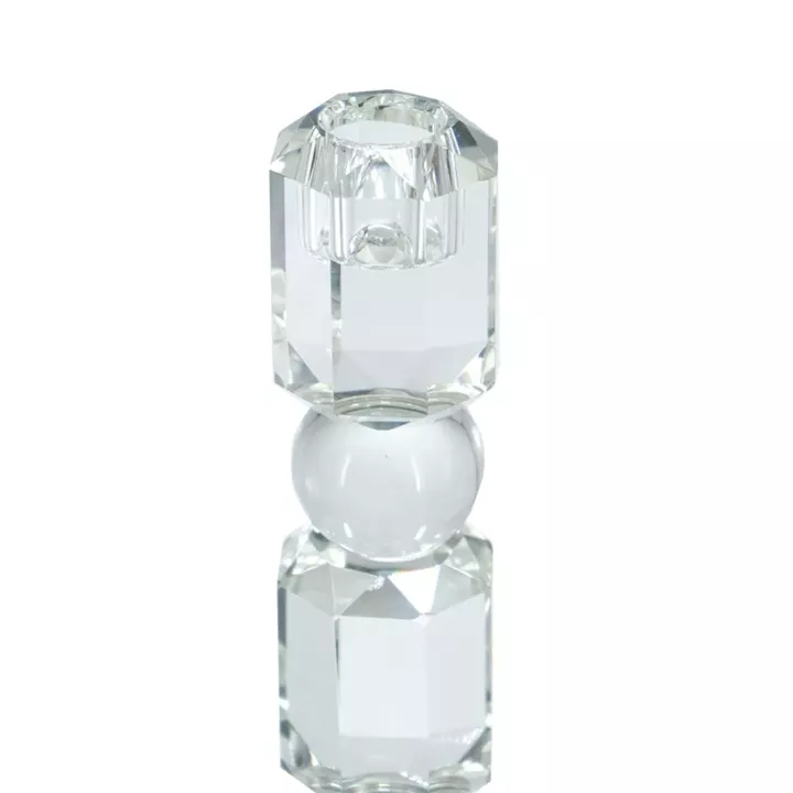 Artekko Glassy Διάφανο Γυάλινο Κηροπήγιο (8x8x38)cm