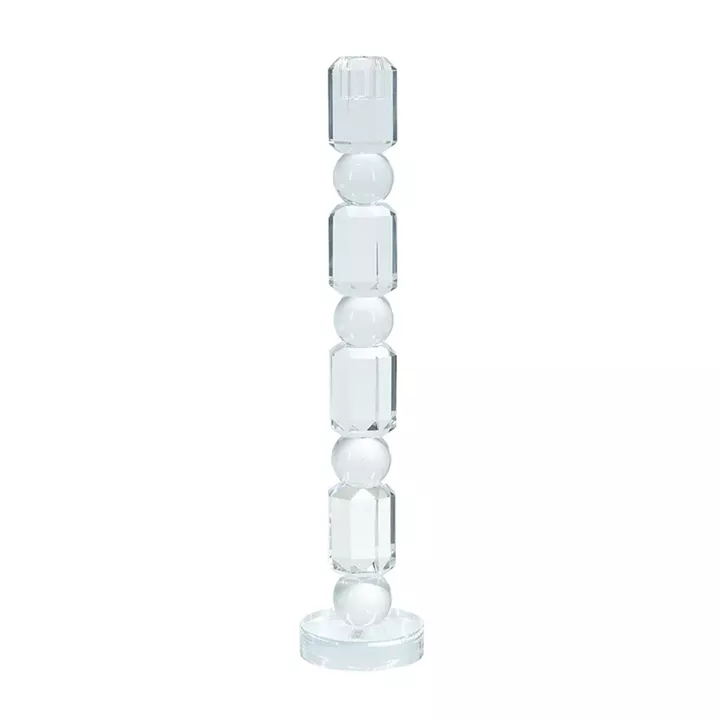 Artekko Glassy Διάφανο Γυάλινο Κηροπήγιο (8x8x38)cm