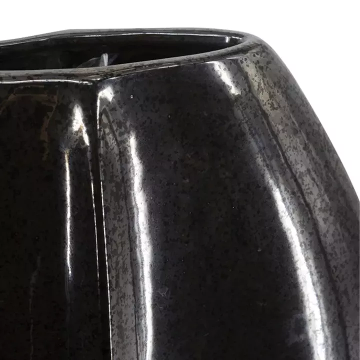 Artekko Glazed Μαύρο Κεραμικό Βάζο (30x10.5x50.5)cm