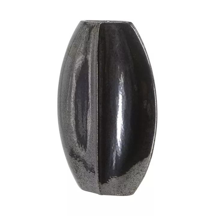 Artekko Glazed Μαύρο Κεραμικό Βάζο (30x10.5x50.5)cm