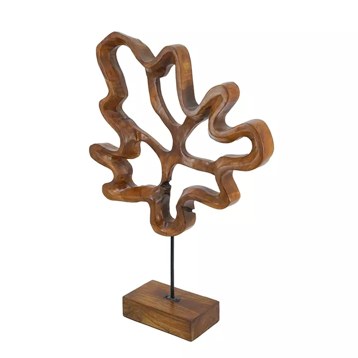 Artekko Woody Καφέ Διακοσμητικό Γλυπτό από Ξύλο Teak (55.1x15x80)cm