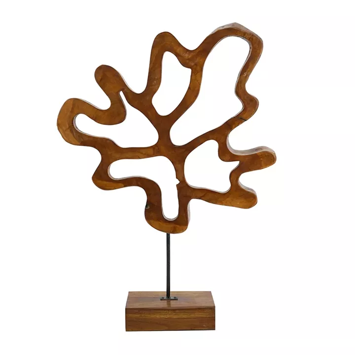 Artekko Woody Καφέ Διακοσμητικό Γλυπτό από Ξύλο Teak (55.1x15x80)cm
