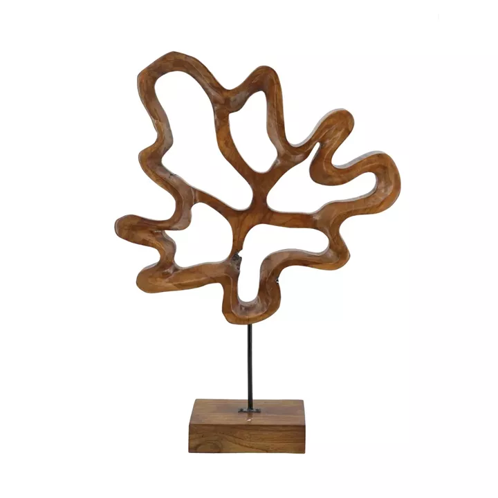 Artekko Woody Καφέ Διακοσμητικό Γλυπτό από Ξύλο Teak (55.1x15x80)cm