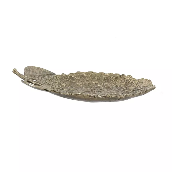 Artekko Branch Χρυσή Μεταλλική Πιατέλα (39.4x33x5.1)cm