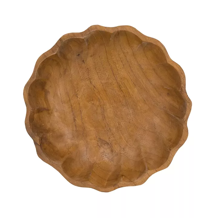 Artekko Woody Καφέ Διακοσμητική Πιατέλα από Ξύλο Teak (20x20x5)cm