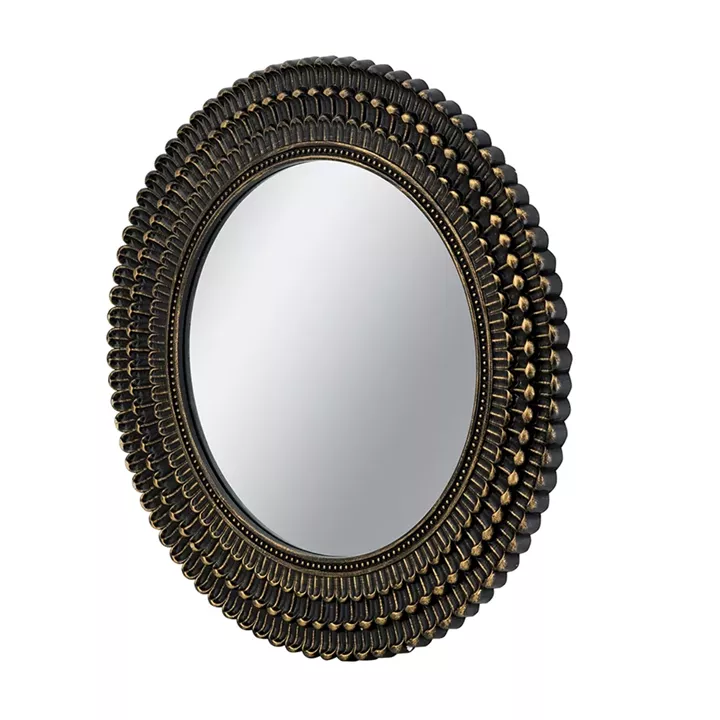 Artekko Mirror MDF Καθρέπτης Τοίχου σε Μαύρο με Χρυσό (67x3x67)cm