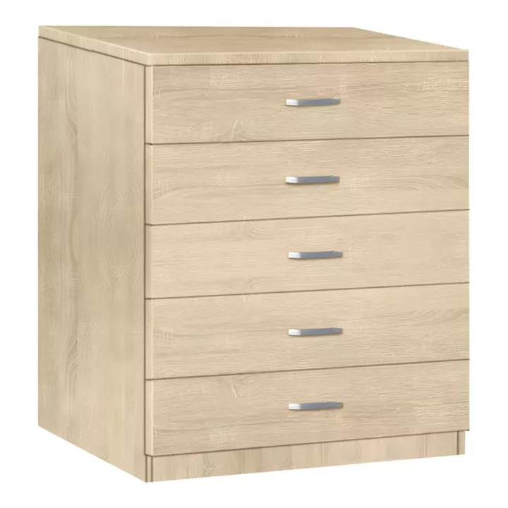 Gioko pakoworld chest of drawers with 5 drawers in natural shade 80x40x100cm