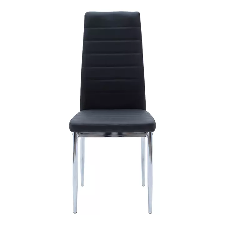 Καρέκλα Parker pakoworld μαύρο PU με πόδι χρωμίου 41x48x96εκ
