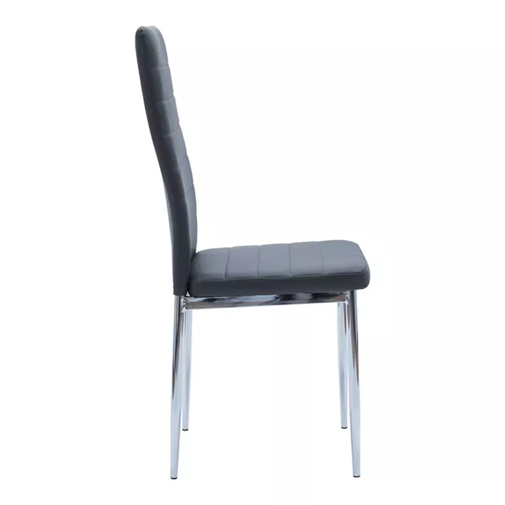Καρέκλα Parker pakoworld μαύρο PU με πόδι χρωμίου 41x48x96εκ