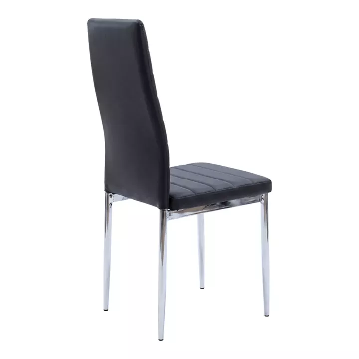 Καρέκλα Parker pakoworld μαύρο PU με πόδι χρωμίου 41x48x96εκ