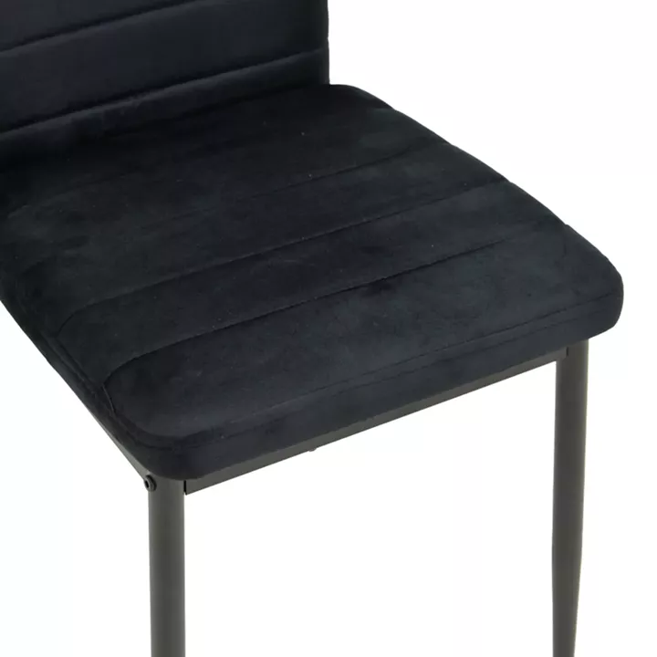 Chair Parker pakoworld black velvet with black metal leg 41x48x96cm
