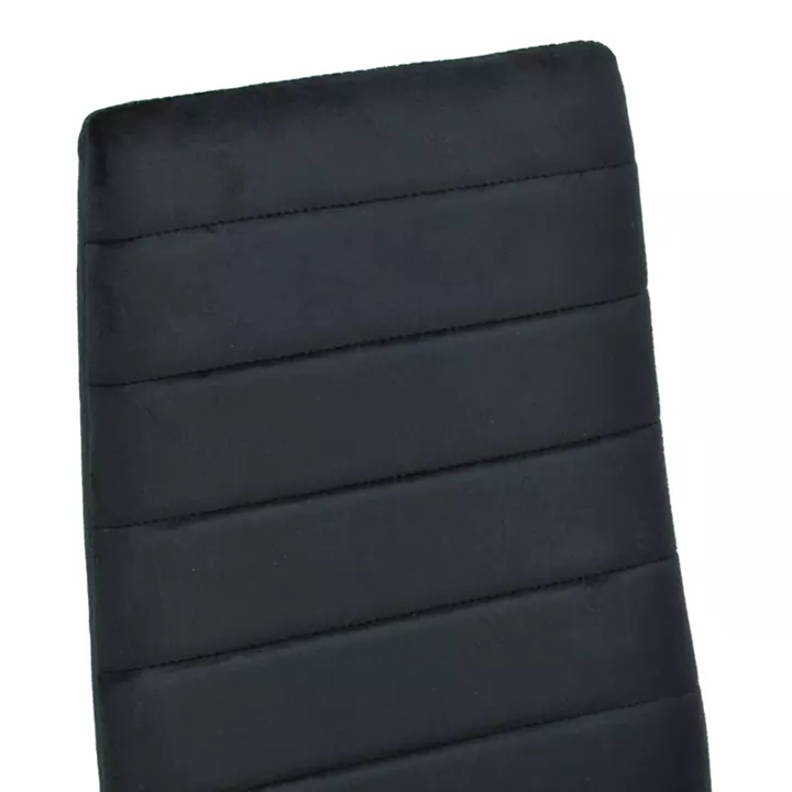 Chair Parker pakoworld black velvet with black metal leg 41x48x96cm