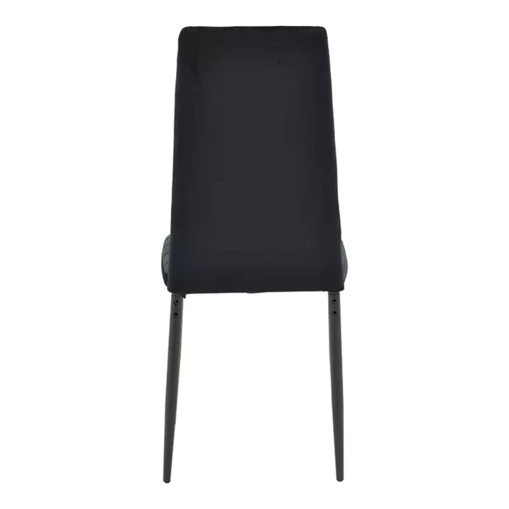 Chair Parker pakoworld black velvet with black metal leg 41x48x96cm