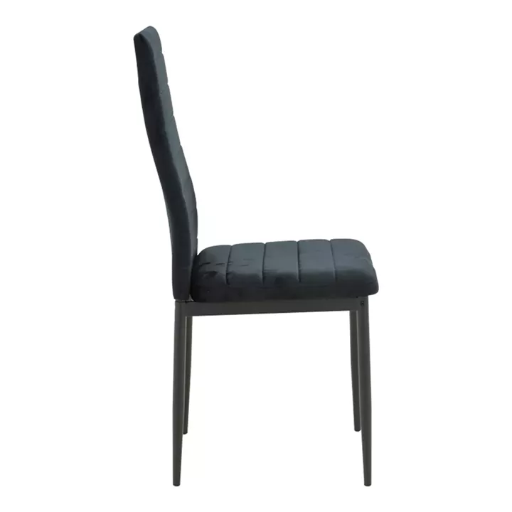 Chair Parker pakoworld black velvet with black metal leg 41x48x96cm