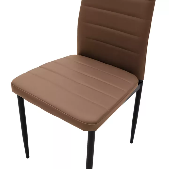 Chair Parker pakoworld cappuccino PU with black metal leg 41x48x96cm