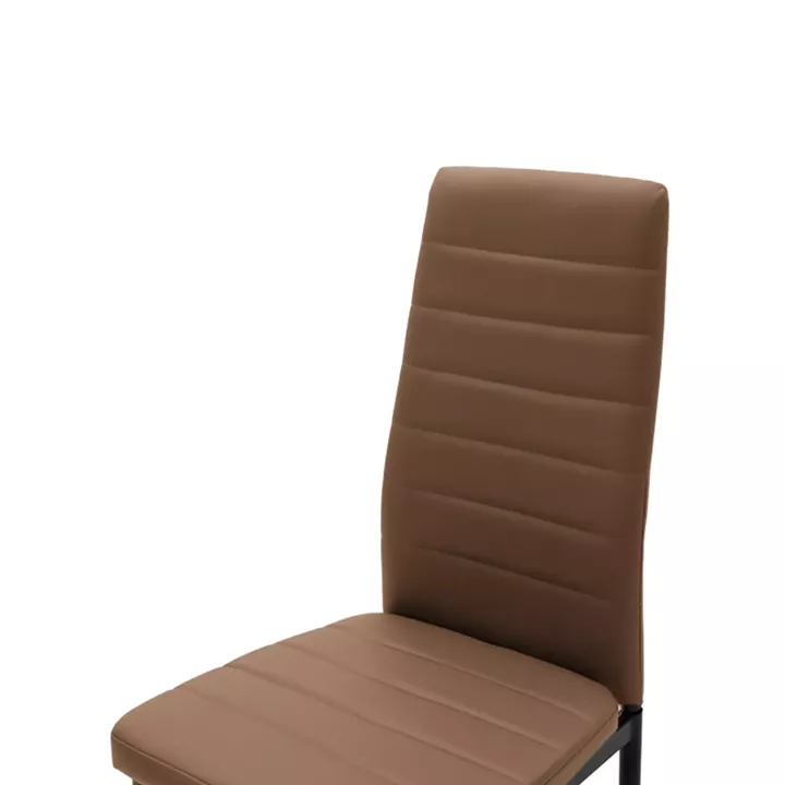 Chair Parker pakoworld cappuccino PU with black metal leg 41x48x96cm
