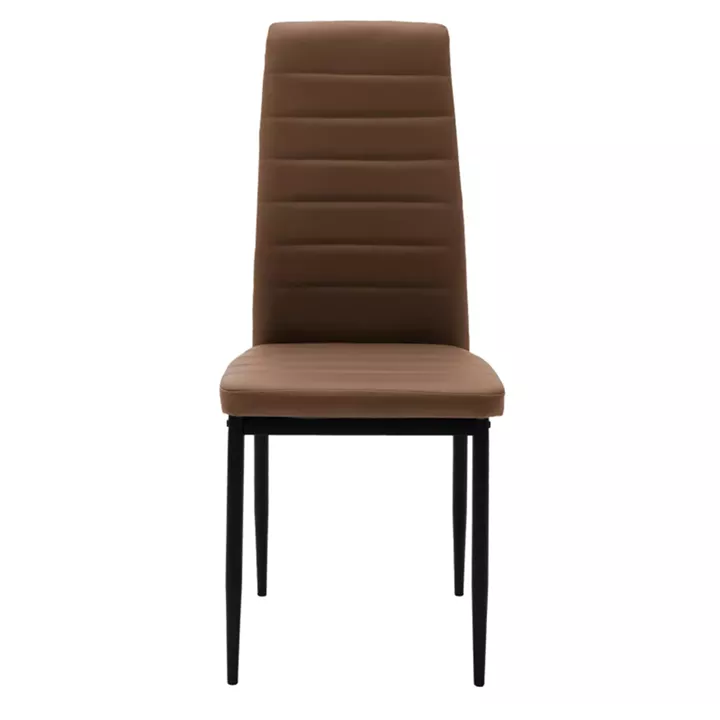 Chair Parker pakoworld cappuccino PU with black metal leg 41x48x96cm