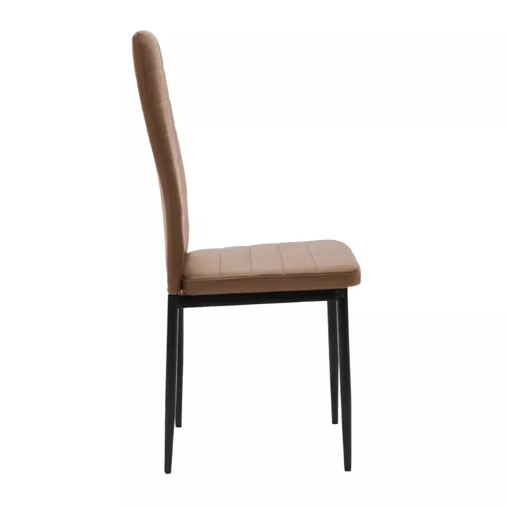 Chair Parker pakoworld cappuccino PU with black metal leg 41x48x96cm