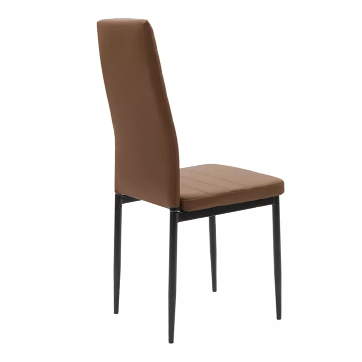 Chair Parker pakoworld cappuccino PU with black metal leg 41x48x96cm