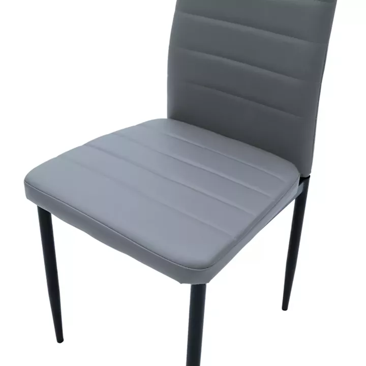 Chair Parker pakoworld anthracite PU with black metal leg 41x48x96cm