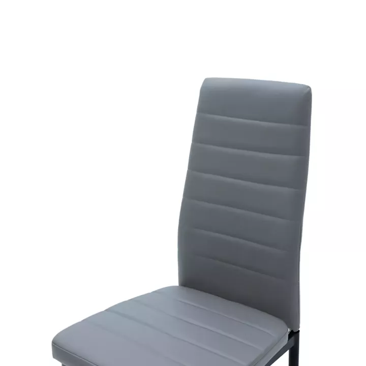 Chair Parker pakoworld anthracite PU with black metal leg 41x48x96cm