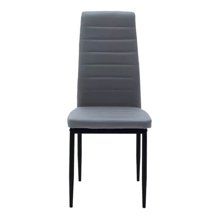 Chair Parker pakoworld anthracite PU with black metal leg 41x48x96cm