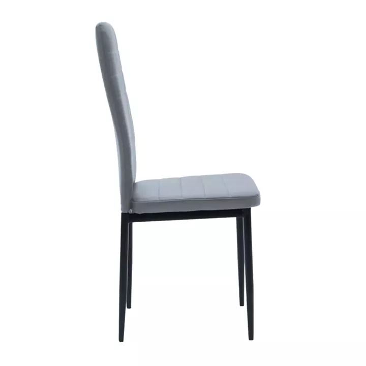 Chair Parker pakoworld anthracite PU with black metal leg 41x48x96cm