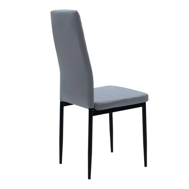 Chair Parker pakoworld anthracite PU with black metal leg 41x48x96cm