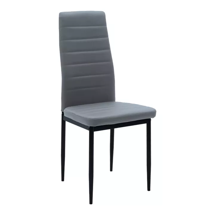 Chair Parker pakoworld anthracite PU with black metal leg 41x48x96cm