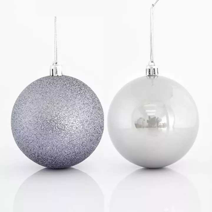 Beauty Home ΜΠΑΛΑ ΠΛΑΣΤΙΚΗ, ΓΚΡΙ, ΣΕΤ 6ΤΜΧ, (2 ΠΕΡΛΕ, 4 GLITTER), 8cm