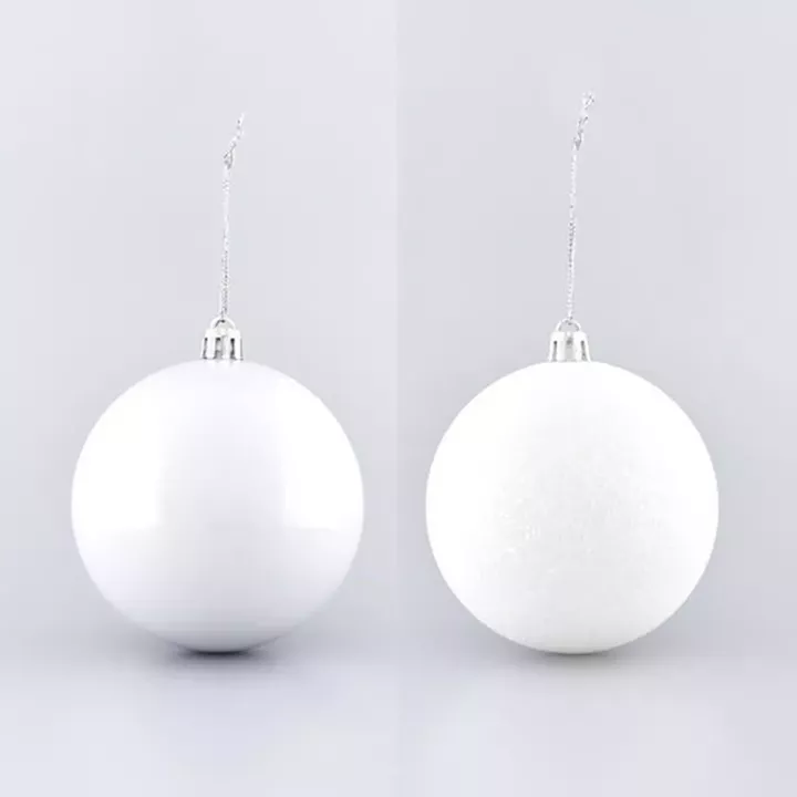 Beauty Home ΜΠΑΛΑ ΠΛΑΣΤΙΚΗ, ΛΕΥΚΗ, ΣΕΤ 6ΤΜΧ, (2 ΠΕΡΛΕ, 4 GLITTER), 8cm