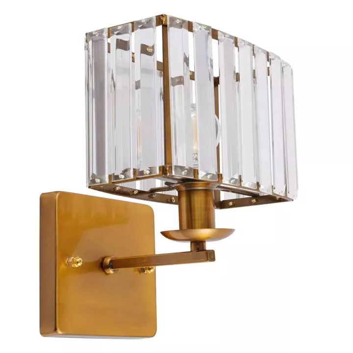 Artekko Iris Χρυσή Μεταλλική Μονόφωτη Απλίκα Ε14 (19.5x19.5x26.5)cm
