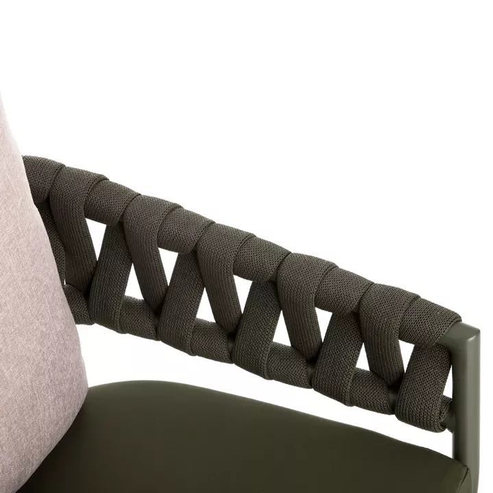 ARMCHAIR ALUMINUM CAMDEN HM6141.08 BACK CUSHION IN BROWN COLOR-DARK OLIVE 56x60x72-87Hcm.
