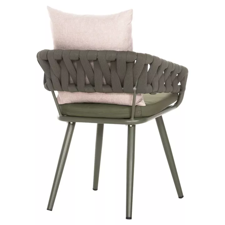 ARMCHAIR ALUMINUM CAMDEN HM6141.08 BACK CUSHION IN BROWN COLOR-DARK OLIVE 56x60x72-87Hcm.