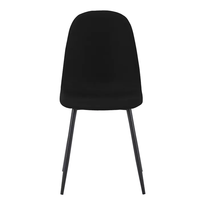 Chair Bella pakoworld black fabric with black metal leg 44x55x85cm