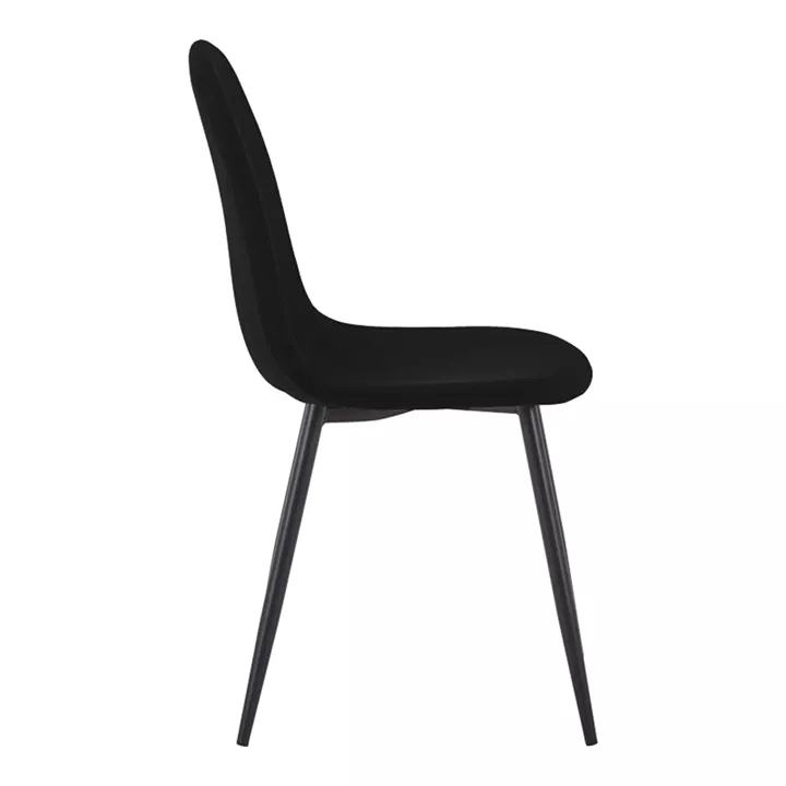 Chair Bella pakoworld black fabric with black metal leg 44x55x85cm