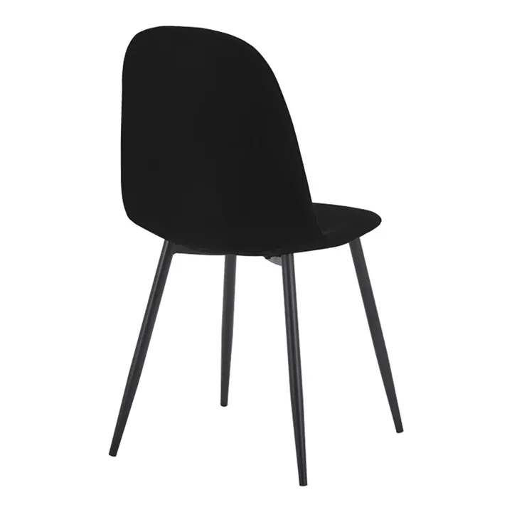 Chair Bella pakoworld black fabric with black metal leg 44x55x85cm