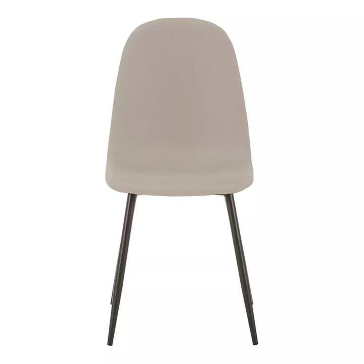 Chair Bella pakoworld ecru fabric with black metal leg 44x55x85cm