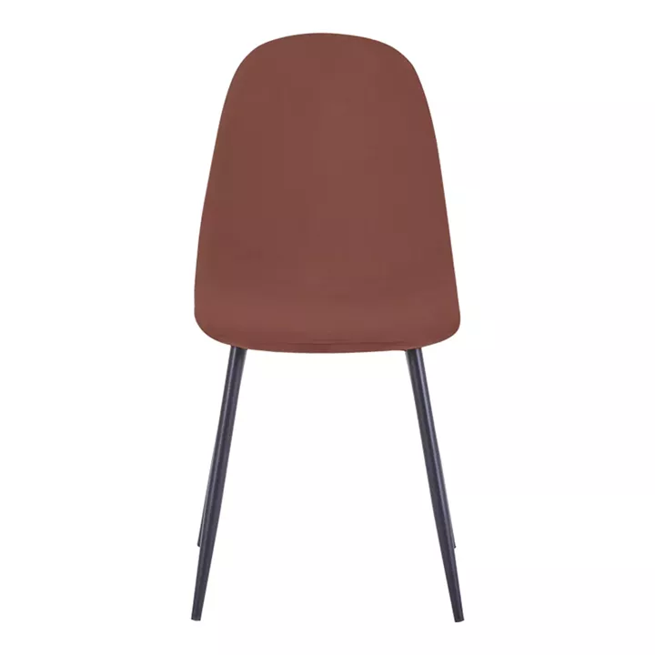 Chair Bella pakoworld dusty pink velvet fabric with black metal leg 44x55x85cm