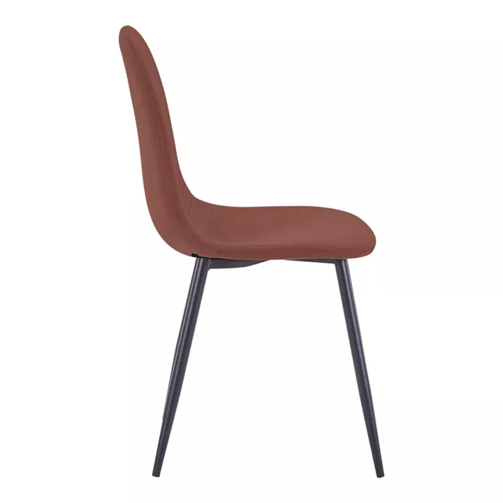 Chair Bella pakoworld dusty pink velvet fabric with black metal leg 44x55x85cm