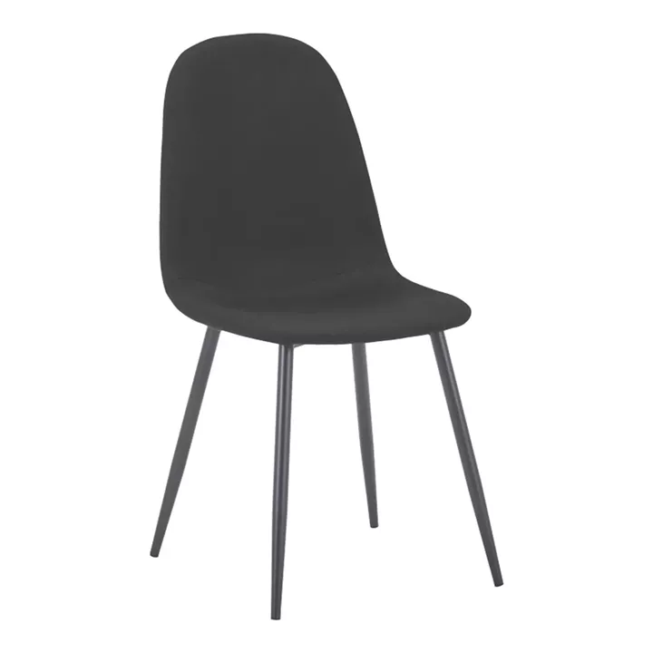 Chair Bella pakoworld anthracite fabric with black metal leg 44x55x85cm