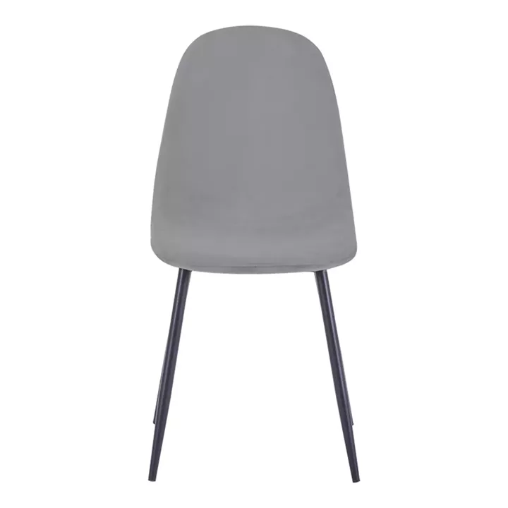 Chair Bella pakoworld dark grey velvet fabric with black metal leg 44x55x85cm