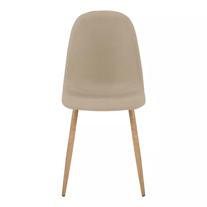 Chair Bella pakoworld beige fabric with natural color metal leg 44x55x85cm
