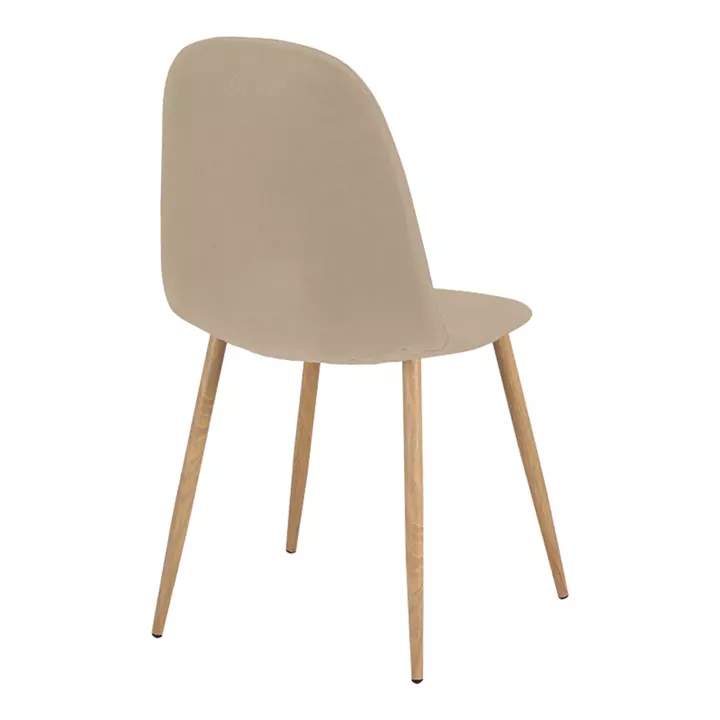 Chair Bella pakoworld beige fabric with natural color metal leg 44x55x85cm