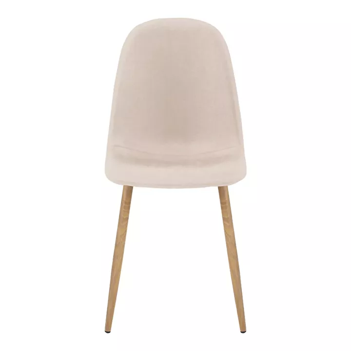 Chair Bella pakoworld cream fabric with natural color metal leg 44x55x85cm