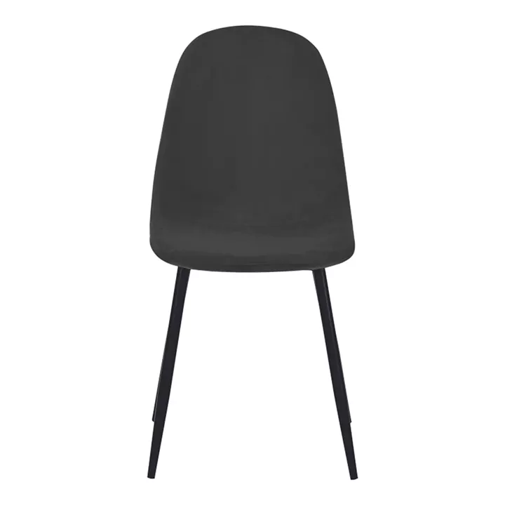 Chair Bella pakoworld black velvet fabric with black metal leg 44x55x85cm
