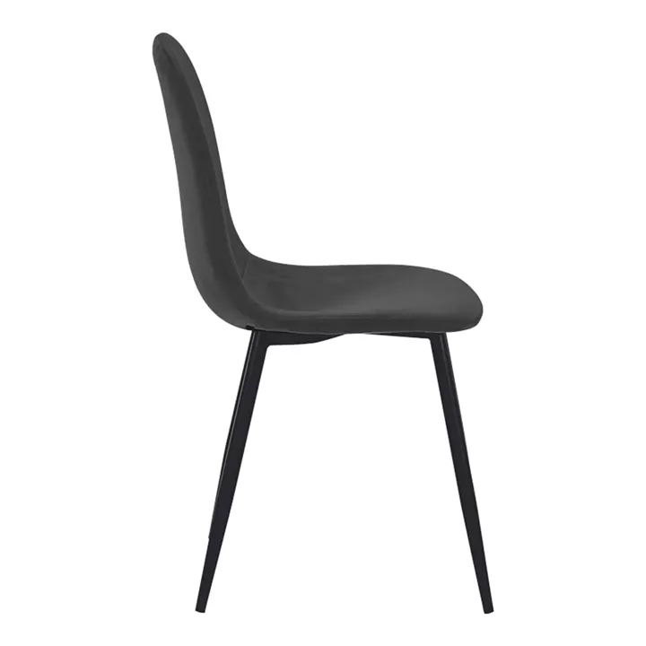 Chair Bella pakoworld black velvet fabric with black metal leg 44x55x85cm