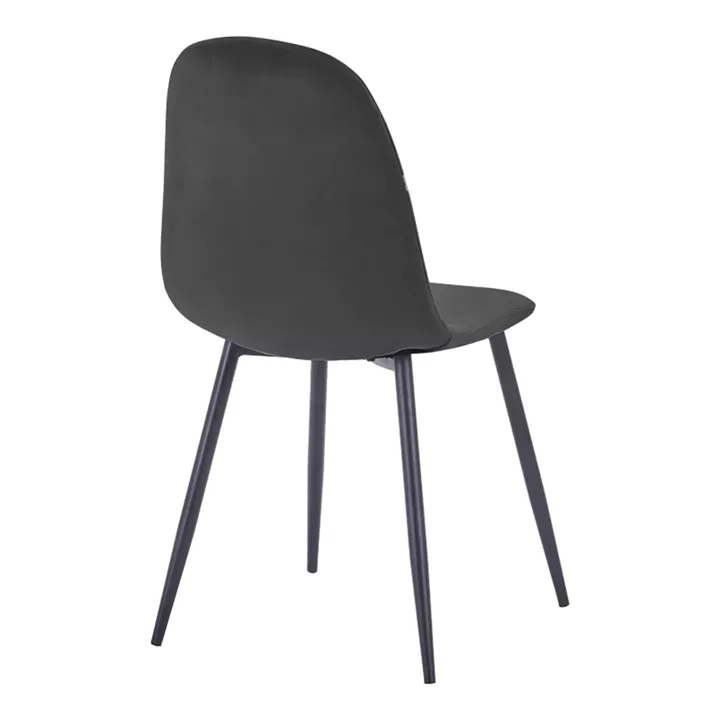 Chair Bella pakoworld black velvet fabric with black metal leg 44x55x85cm