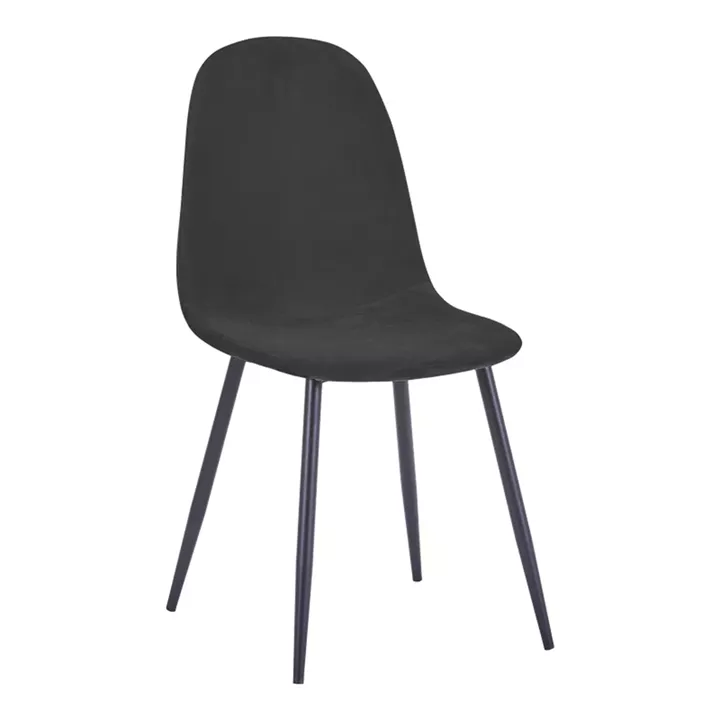 Chair Bella pakoworld black velvet fabric with black metal leg 44x55x85cm