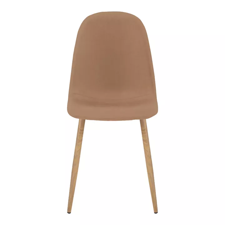 Chair Bella pakoworld tan fabric with natural color metal leg 44x55x85cm